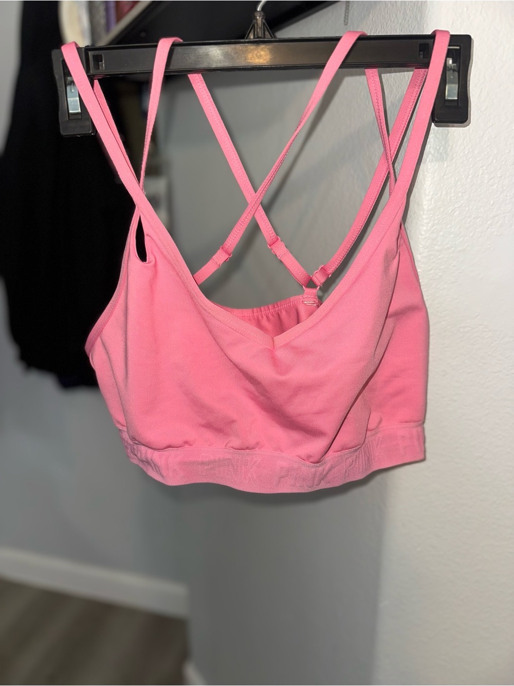 PINK Victoria's Secret Bright Pink Strappy Sports Bralette